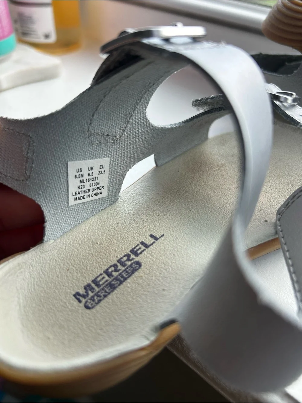 Merrell Kids Silver Double-Buckle Sandals with Tan Sole